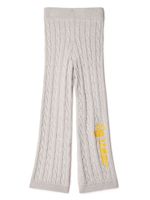 Off-White Kids pantalon Off Script en maille torsadée - Gris - thumbnail