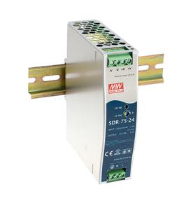 Mean Well SDR-75-24 DIN-rail netvoeding 24 V/DC 3.2 A 76 W Aantal uitgangen: 1 x Inhoud: 1 stuk(s)