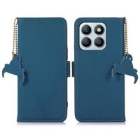 Honor X8b Leren Portemonnee Hoesje met RFID - Blauw