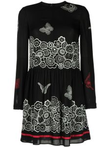 Valentino Garavani Pre-Owned robe courte en soie à fleurs (années 2010) - Noir