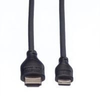 ROLINE Monitorkabel HDMI High Speed met Ethernet, HDMI Male - Mini HDMI Male, 2 m - thumbnail