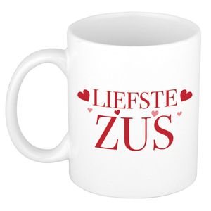 Liefste zus kado mok / beker wit - bedankt cadeau / verjaardag