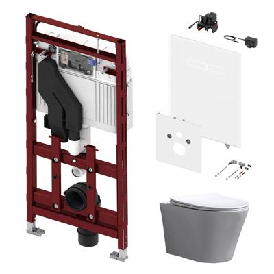 Tece 400 Toiletset met Geurafzuiging - Inbouw WC Hangtoilet Wandcloset Saturna Flatline Rimfree - Elektronische sen-Touch Bedieningsplaat Wit Tece 400 Toiletset met Geurafzuiging - Inbouw WC Hangtoilet Wandcloset Saturna Flatline Rimfree - Elektronische sen-Touch Bedieningsplaat Wit