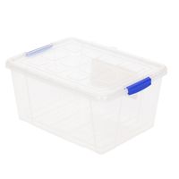 4x Opslagbakjes/organizers met deksel 4 liter 25 cm transparant - thumbnail