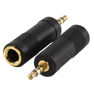 Valueline AC-005GOLD kabeladapter/verloopstukje 3.5mm 6.35mm Zwart