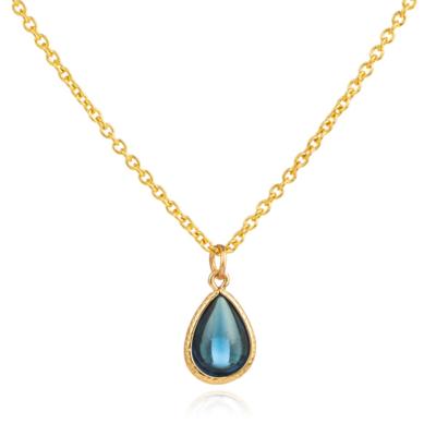 Verstelbare Ketting met Blauw en Goudkleurige Waterdruppel Hanger Verstelbare Ketting met Blauw en Goudkleurige Waterdruppel Hanger