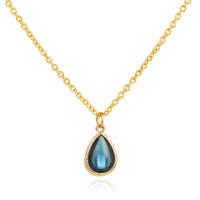 Verstelbare Ketting met Blauw en Goudkleurige Waterdruppel Hanger