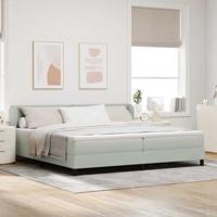 vidaXL Boxspringbed met matras fluweel lichtgrijs 200x200 cm