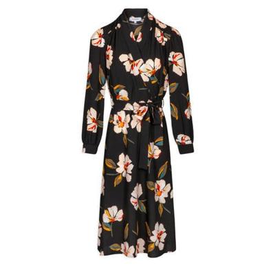 Morgan gebloemde blousejurk zwart/lichtorze/oranje Morgan gebloemde blousejurk zwart/lichtorze/oranje