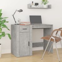 Bureau 100x49x75 cm bewerkt hout betongrijs - thumbnail