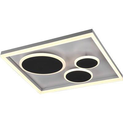Led Plafondlamp - Plafondverlichting - Trion Horry - 45w - Aanpasbare Kleur - Vierkant - Mat Zwart - Aluminium