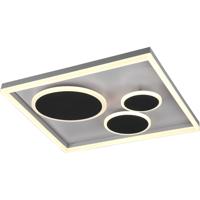 Led Plafondlamp - Plafondverlichting - Trion Horry - 45w - Aanpasbare Kleur - Vierkant - Mat Zwart - Aluminium