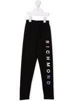 John Richmond Junior legging à logo imprimé - Noir