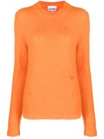 GANNI pull en maille à manches longues - Orange