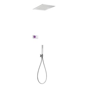 Regendouche set electronisch Tres Shower technology | Inbouw | Thermostaatkraan | 2-weg | Vierkant | Chroom