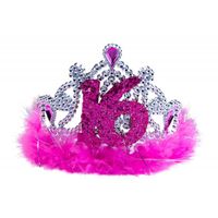 Tiara roze bont sweet 16