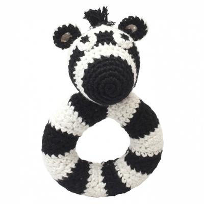 natureZOO ringrammelaar zebra gehaakt 14 cm zwart/wit natureZOO ringrammelaar zebra gehaakt 14 cm zwart/wit