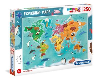 Clementoni legpuzzel Exploring Maps: Dieren 250 stukjes