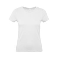 Set van 2x stuks wit basic t-shirts met ronde hals voor dames van katoen, maat: 2XL (44) - thumbnail