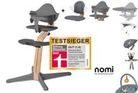 NOMI highchair complete set vanaf de geboorte Basis eiken wit oiled en stoel grijs