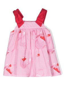 Lapin House robe imprimée à volants superposés - Rose