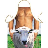 Keukenschort Man met schaap - fun cadaeau met foto print - Heren - BBQ schort - Suggestief   - - thumbnail