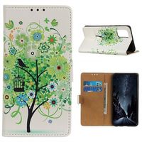 Glam Series Samsung Galaxy S20 FE Portemonnee Hoesje - Bloeiende Boom / Groen