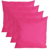 Buiten of tuin sier kussens - 4x - fuchsia roze - 45 x 45 cm - binnen/buiten - tuinbank - thumbnail