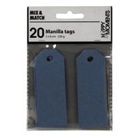 Creativ Company Manilla Labels Blauw, 20st. - thumbnail