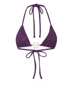 Philipp Plein haut de bikini à plaque logo - Violet - thumbnail