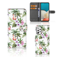 Samsung Galaxy A73 5G Telefoonhoesje met Pasjes Flamingo Palms - thumbnail