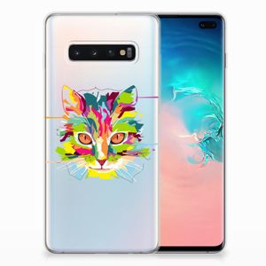 Samsung Galaxy S10 Plus Telefoonhoesje met Naam Cat Color