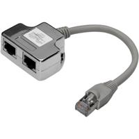 Digitus RJ45 Netwerk Adapter CAT 5, CAT 5e [1x RJ45-stekker - 2x RJ45-bus] Grijs - thumbnail