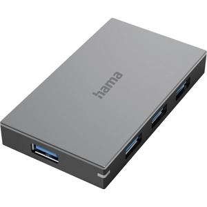 Hama 00200115 interface hub USB 3.2 Gen 1 (3.1 Gen 1) Type-A 5000 Mbit/s Antraciet, Grijs