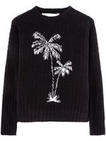 Palm Angels pull à moti palmiers brodés - Noir