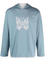 Needles Hoodie met vlinderprint - Blauw