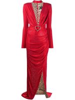 Philipp Plein robe longue à col plongeant - Rouge - thumbnail