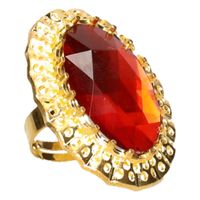 Verkleed Sinterklaas ring goud/rood verstelbaar voor heren/volwassenen   - - thumbnail