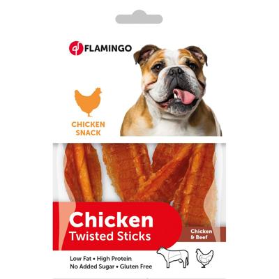 Hondensnack Chick'n Twisted Stick 55 gr 55 gr Flamingo