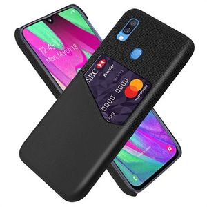 KSQ Samsung Galaxy A40 Hoesje met Kaartvak - Zwart