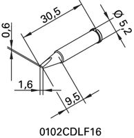 Ersa Soldeertip | beitelvormig | breedte 1,6 mm | 0102 CDLF16/SB | 2 stuks - 0102CDLF16/SB 0102CDLF16/SB