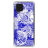 Extreme Case Samsung Galaxy A12 Angel Skull Blauw