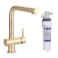 Keukenkraan Gold massief RVS inclusief 3M Waterfilter - thumbnail