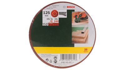 Bosch Accessories 2607019497 Excenterschuurpapierset Met klittenband, Geperforeerd Korrelgrootte (num) 80, 120, 240 (Ø) 125 mm 1 set(s)