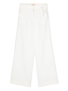 Elisabetta Franchi La Mia Bambina pantalon ample à taille haute - Blanc