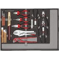 GEDORE Red tang, hamer, beitelset in 3/3 schuimstofmodule, 29-delig