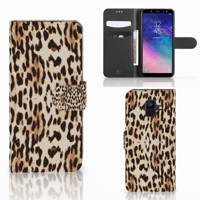 Samsung Galaxy A6 2018 Telefoonhoesje met Pasjes Leopard