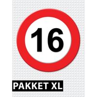 16 jarige verkeerbord decoratie pakket XL