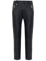 Alexander McQueen pantalon slim en cuir à coupe courte - Noir