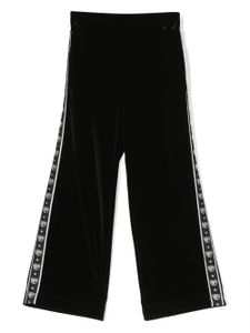 Chiara Ferragni Kids pantalon en velours à ornements - Noir